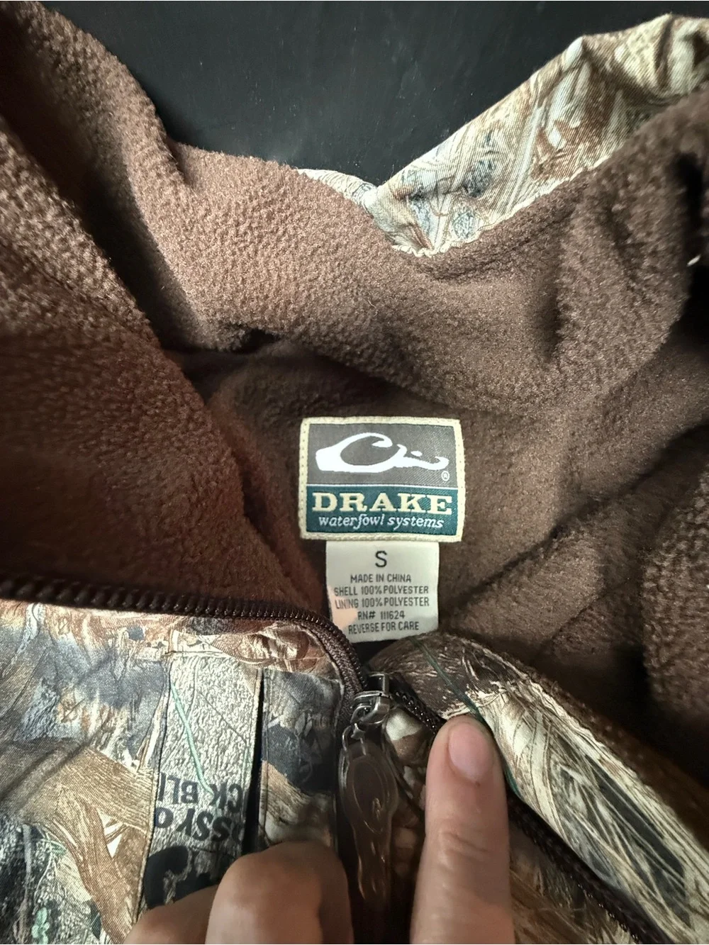 DRAKERealtree Half-Zip Camo Pullover with Brown Fleece